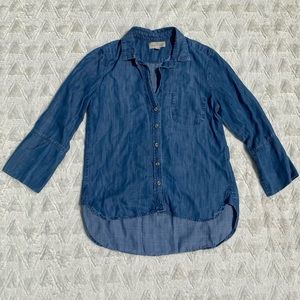 100% cotton denim shirt.
